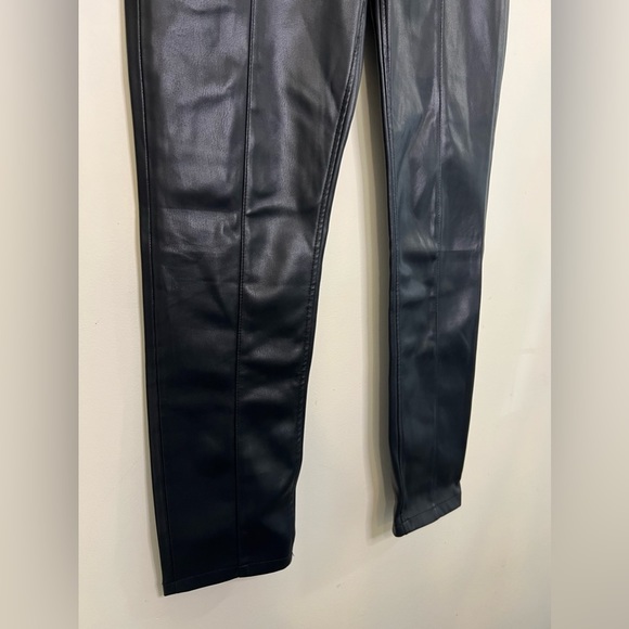 Free People We the Free Faux Leather Ankle Pants Black - Picture 4 of 7